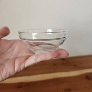 Mini clear glass bowl spice condiment miniature servingware